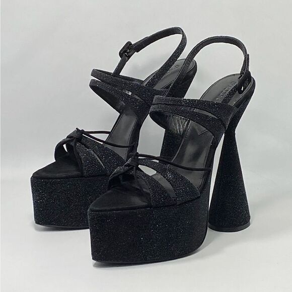 D'Accori Belle Glittery Suede Platform Sandals size 40 - Picture 1 of 12